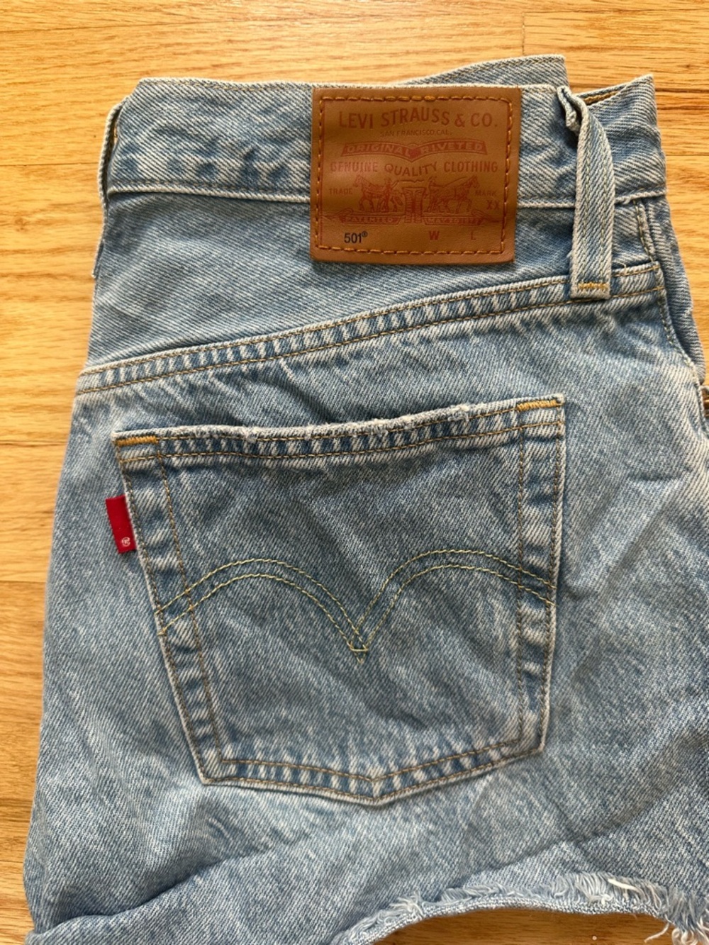 Levi's Light Blue Women Jean Shorts - Classic 501 Style
